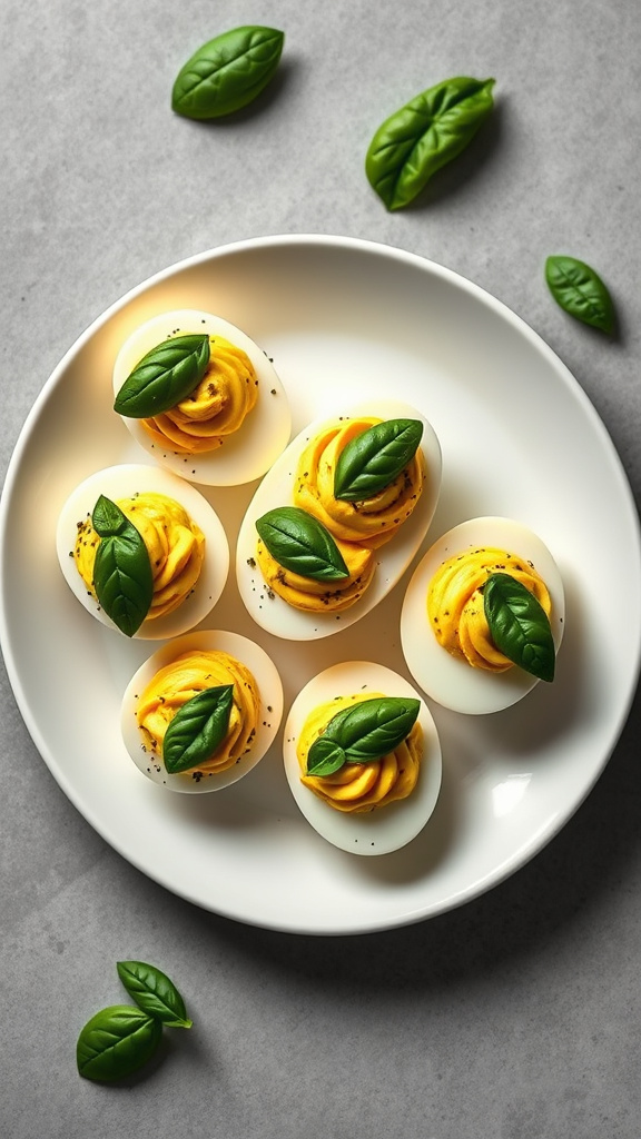 19. Basil Pesto Deviled Eggs