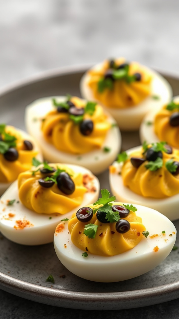 27. Black Olive Tapenade Deviled Eggs