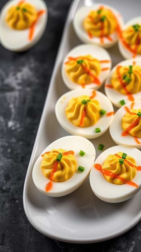 4. Spicy Sriracha Deviled Eggs