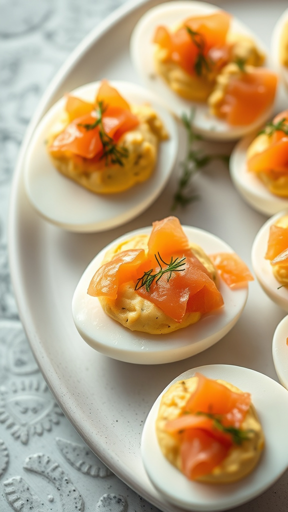 7. Smoked Salmon Deviled Eggs