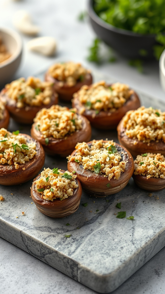 23. Garlic Herb Mushroom Caps